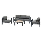 Set de canapele de gradina Evasion pentru 5 persoane, gri grafit, de la Hesperide