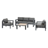 Set de canapele de gradina Evasion pentru 5 persoane, gri grafit, de la Hesperide