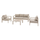 Set de canapele de gradina Evasion pentru 5 persoane, din lut si in, model Hesperide