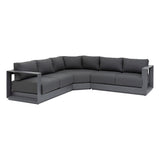 Set de colt de gradina Allure graphite cu 5 locuri din aluminiu si poliester - Hesperide