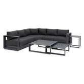 Set de colt de gradina Allure graphite cu 5 locuri din aluminiu si poliester - Hesperide