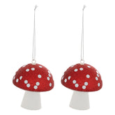 Set 2 ciuperci decorative, rosu si alb, H 9 cm | Atmosphera