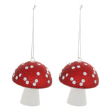 Set 2 ciuperci decorative, rosu si alb, H 9 cm | Atmosphera