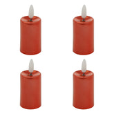 Set 4 lumanari LED, metal rosu | Atmosphera