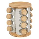 Stand rotativ Sensia, set 16 recipiente condimente cu suport metalic asortat