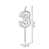 Birthday lumanare n3 H8.5 cm - Five