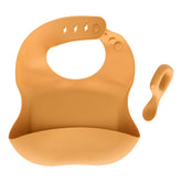 Decoratiune copii, silic bib and spoon set ochre - Atmosphera For Kids