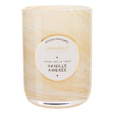 Lumanare parfumata rotunda "Wavy" - Parfum lemnos, Aroma gourmet, Vanilie ambrata, 275 g - Atmosphera