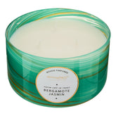 Lumanare parfumata rotunda "Wavy" - Parfum floral, Bergamota si iasomie, 540 g - Atmosphera