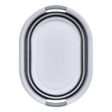 Cos de rufe extensibil din plastic, alb si gri, 21 l