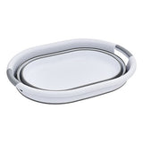 Cos de rufe extensibil din plastic, alb si gri, 21 l