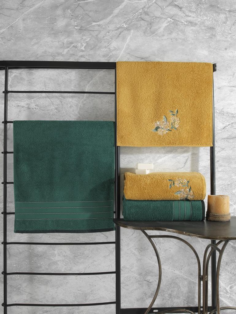 Set Prosoape Hamam 100% Bumbac Colorful Verde Galben