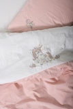 Lenjerie de Pat Bebelus cu Broderie Cuddly Bonic Alb