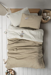Lenjerie de Pat Bebelus cu Broderie Cuddly Lamp Bej
