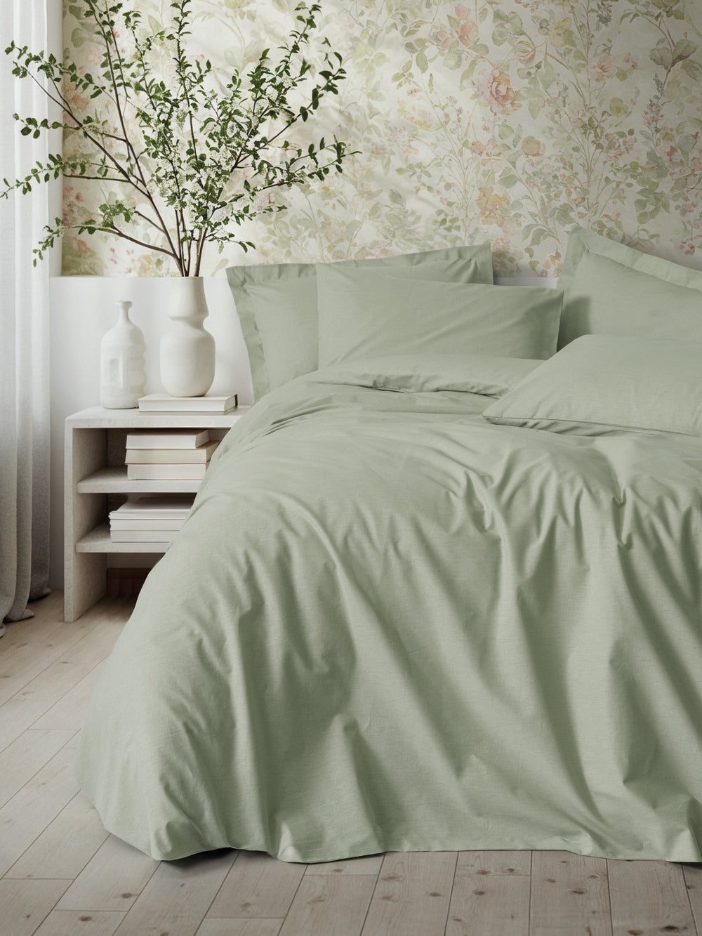 Lenjerie de Pat 2 Persoane Plain Salvie
