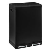 Cos de gunoi cu 2 compartimente si pedala, pentru reciclare, negru, 2 x 30 l