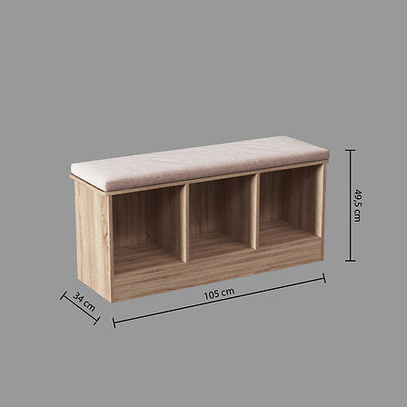 Mobilier depozitare, banca lemn 3 cpt mix natur - Five