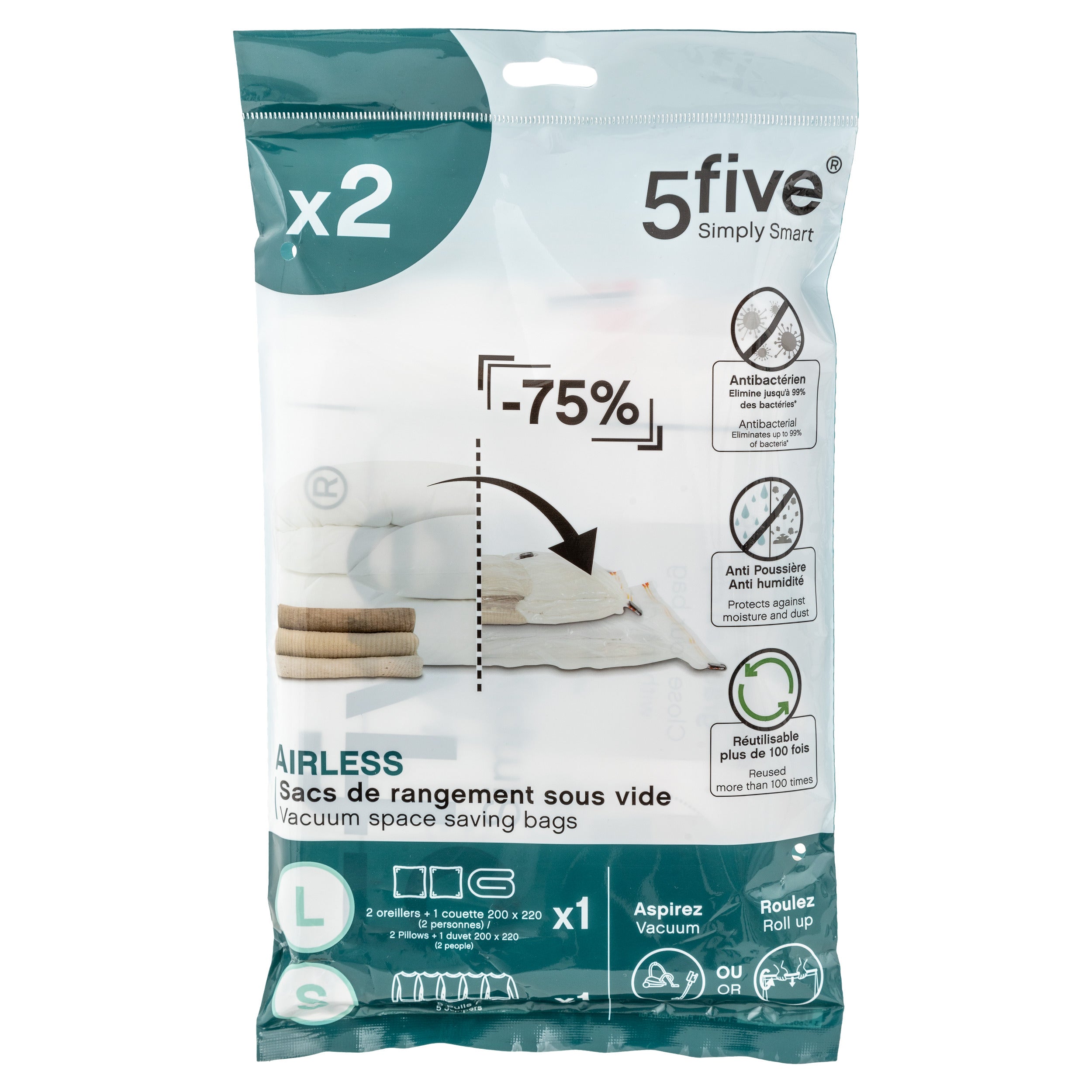 Set 2 saci vacuum Airless - Five