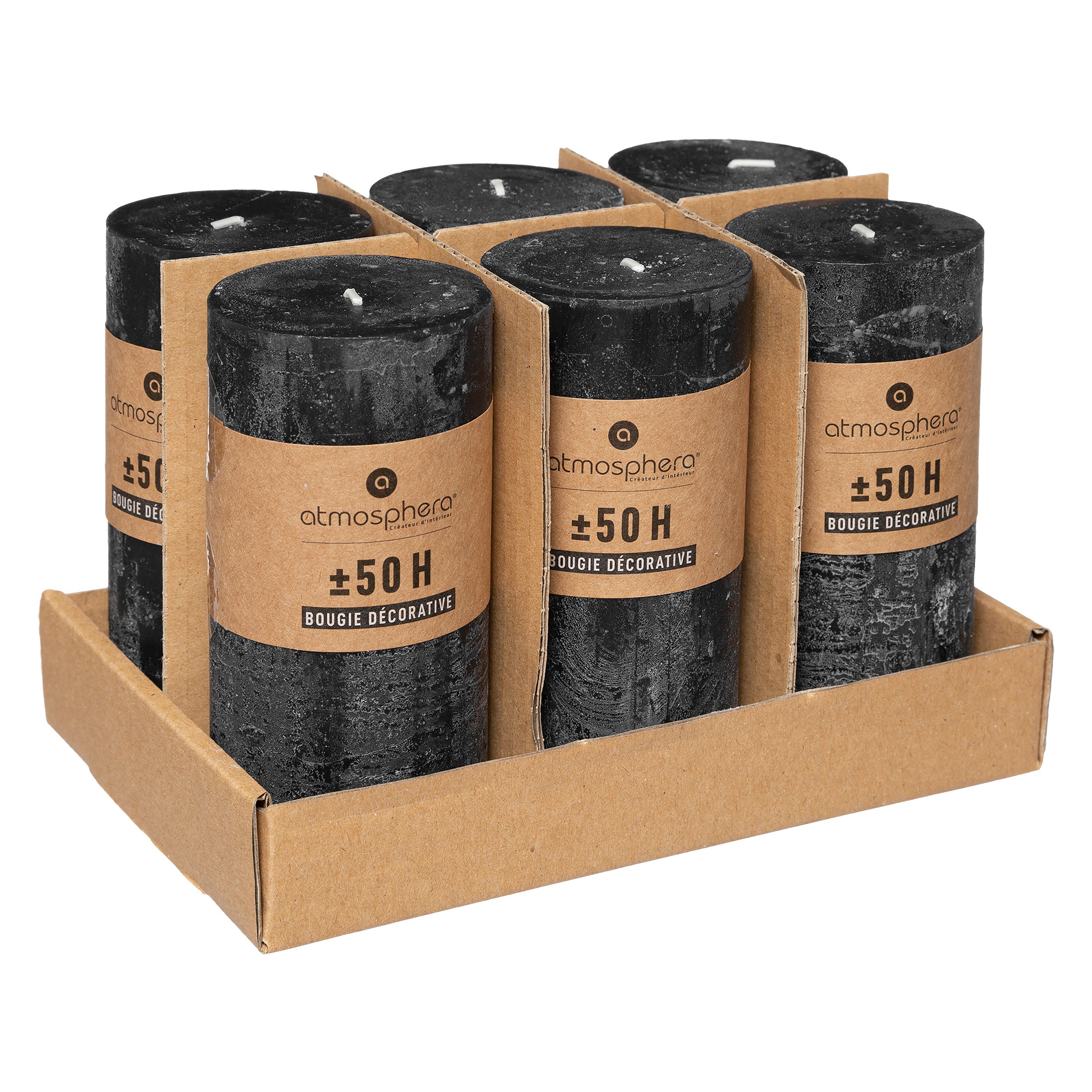 Lumanare rustica "Olia" - Negru, 445 g - Atmosphera