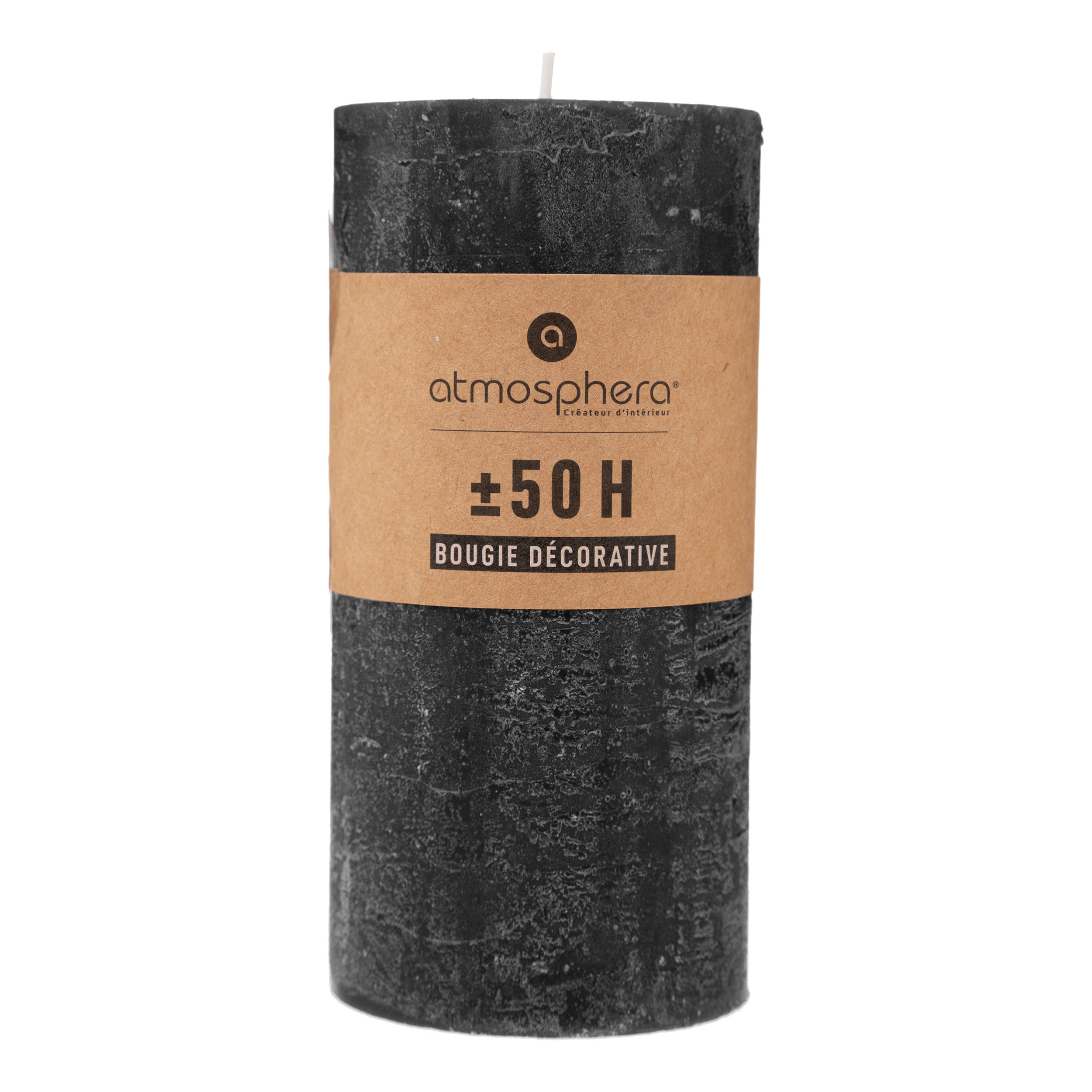 Lumanare rustica "Olia" - Negru, 445 g - Atmosphera