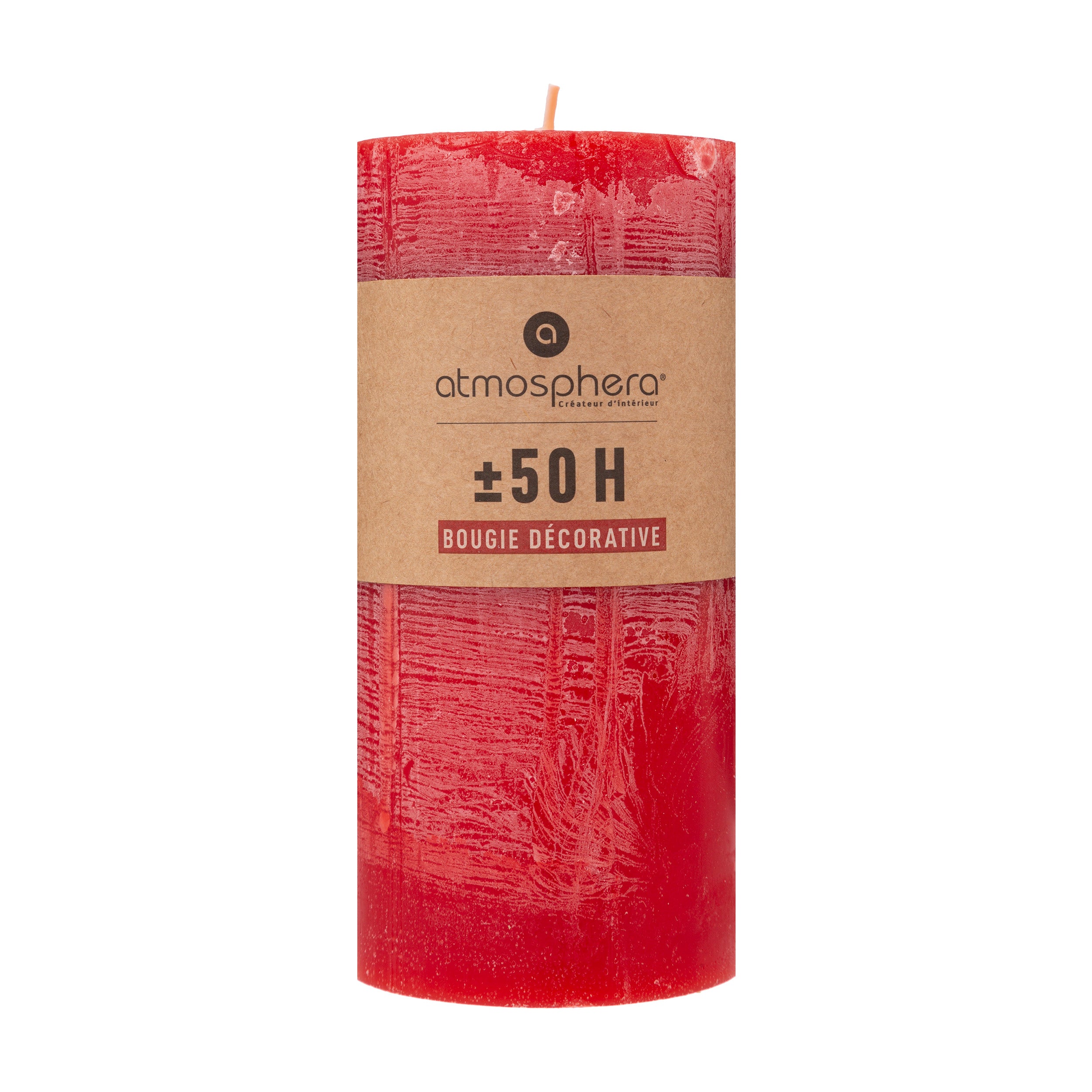 Lumanare rustica "Olia" - Rosu, 445 g - Atmosphera
