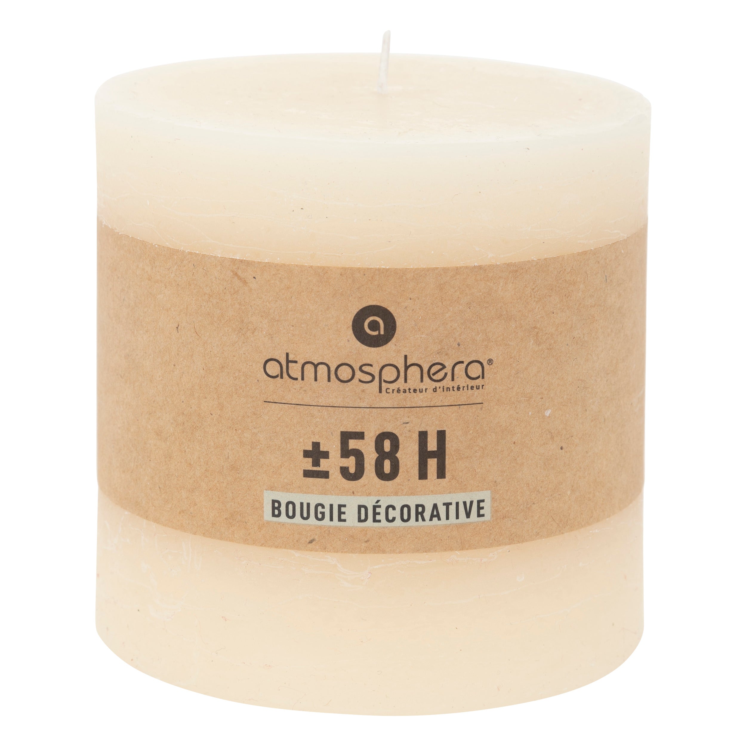 Lumanare rotunda "Olia" - Alb fildes, 663 g - Atmosphera
