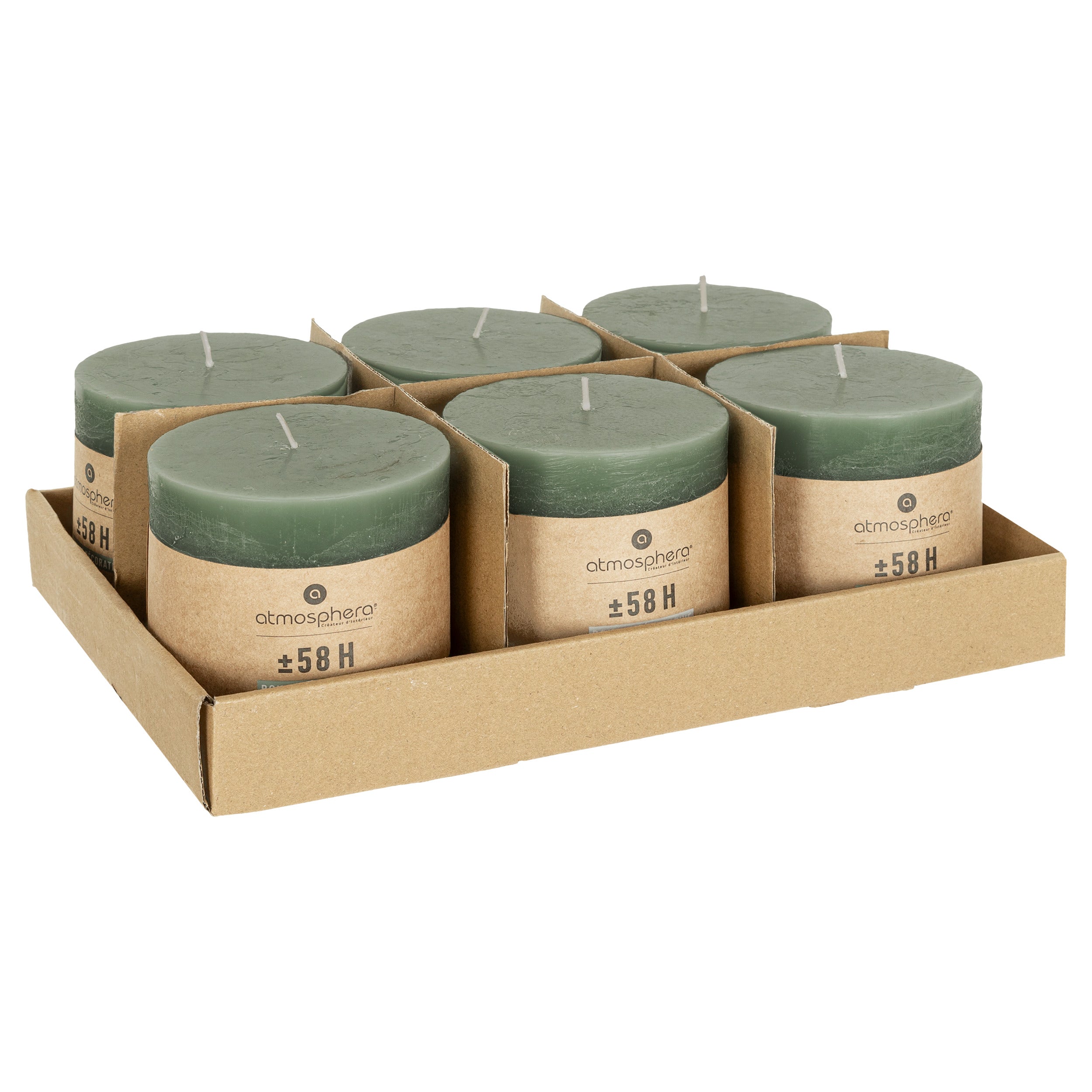 Lumanare rustica "Olia" - Verde eucalipt, 663 g - Atmosphera