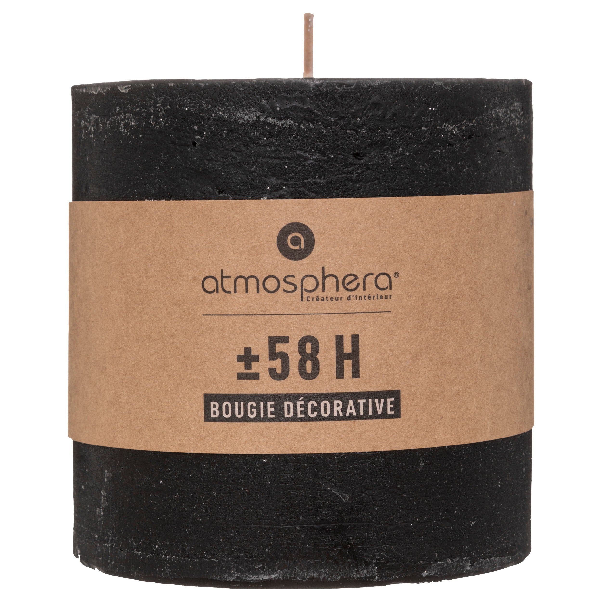 Lumanare rustica "Olia" - Negru, 663 g - Atmosphera