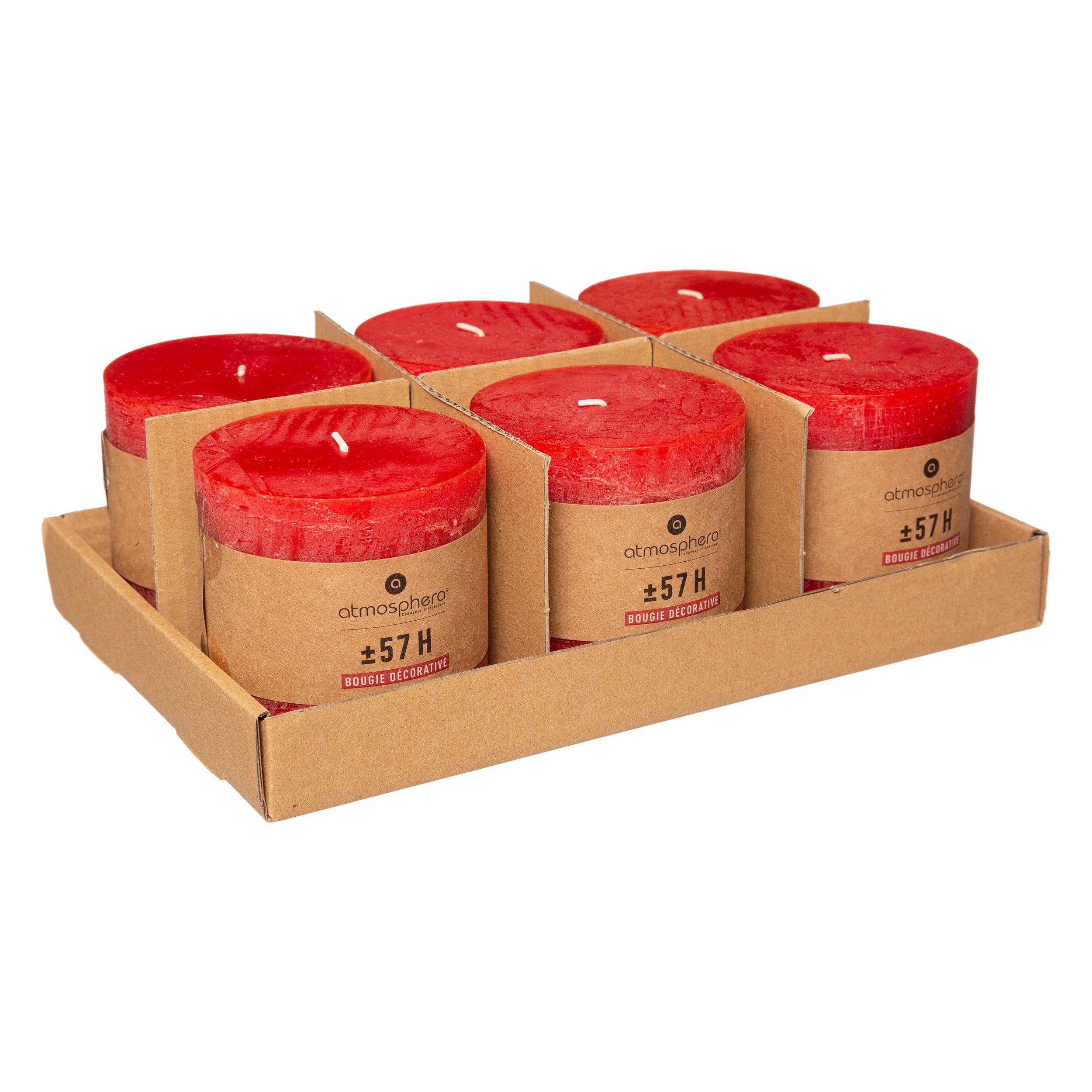 Lumanare rustica "Olia" - Rosu, 663 g - Atmosphera