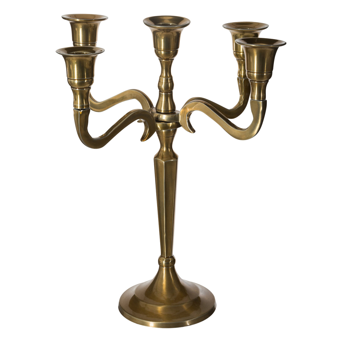 Decor pentru casa, sfesnic auriu 5 brate H27 cm - Atmosphera