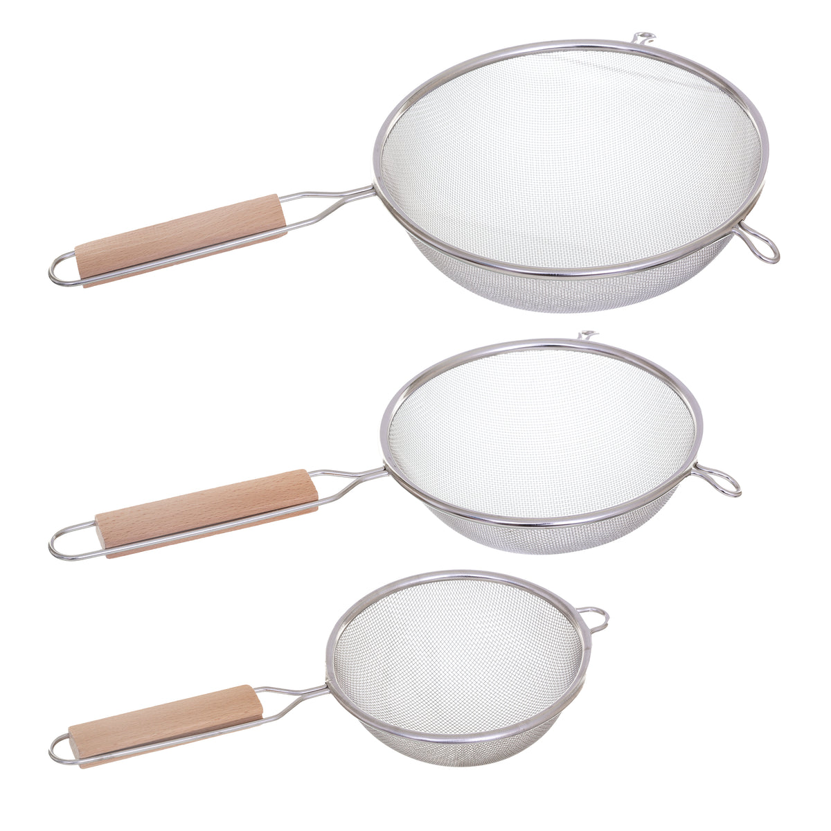 Strecuratoare set 3 cu maner lemn - Five