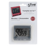 Timer digital gri - Five