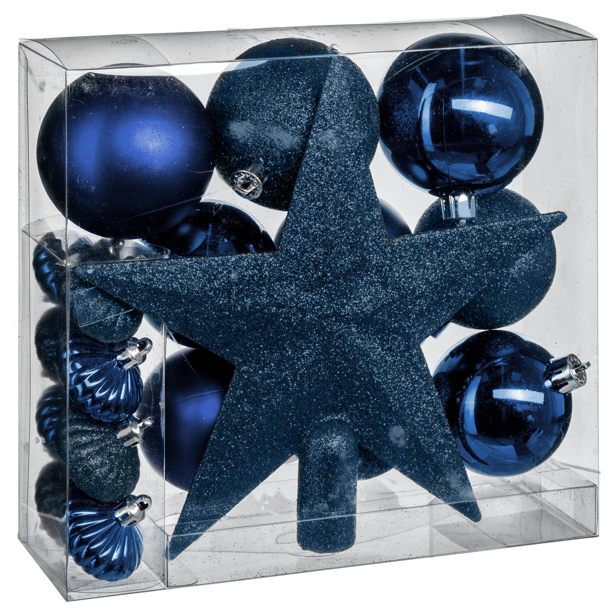 Set 18 piese decor brad, albastru inchis | Atmosphera