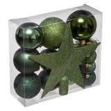 Set decor brad de Craciun, verde masliniu, 18 piese | Atmosphera