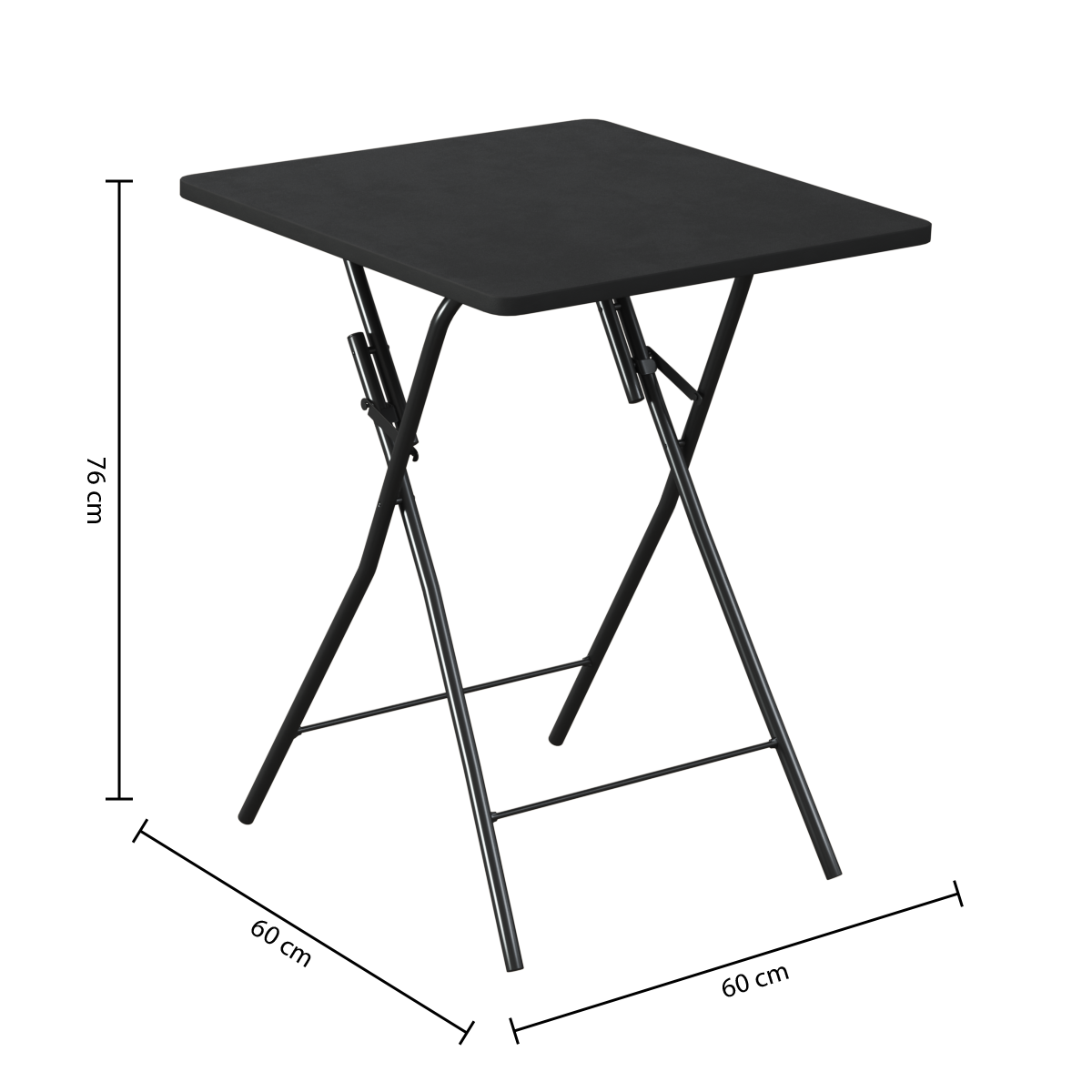 Mobilier depozitare, masa plianta 60x60cm negru - Five