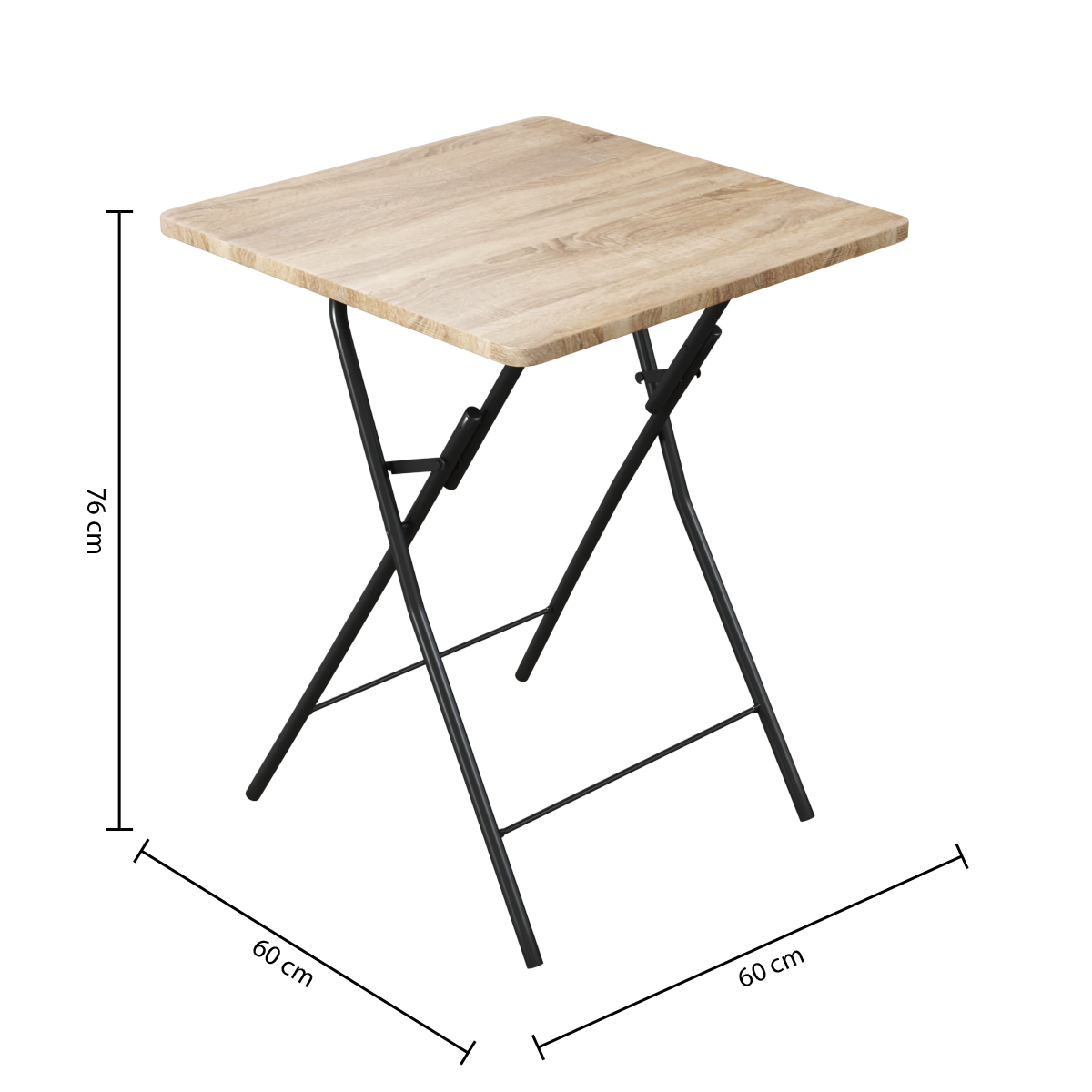 Mobilier depozitare, masa pliabila 60x60cm din lemn - Five