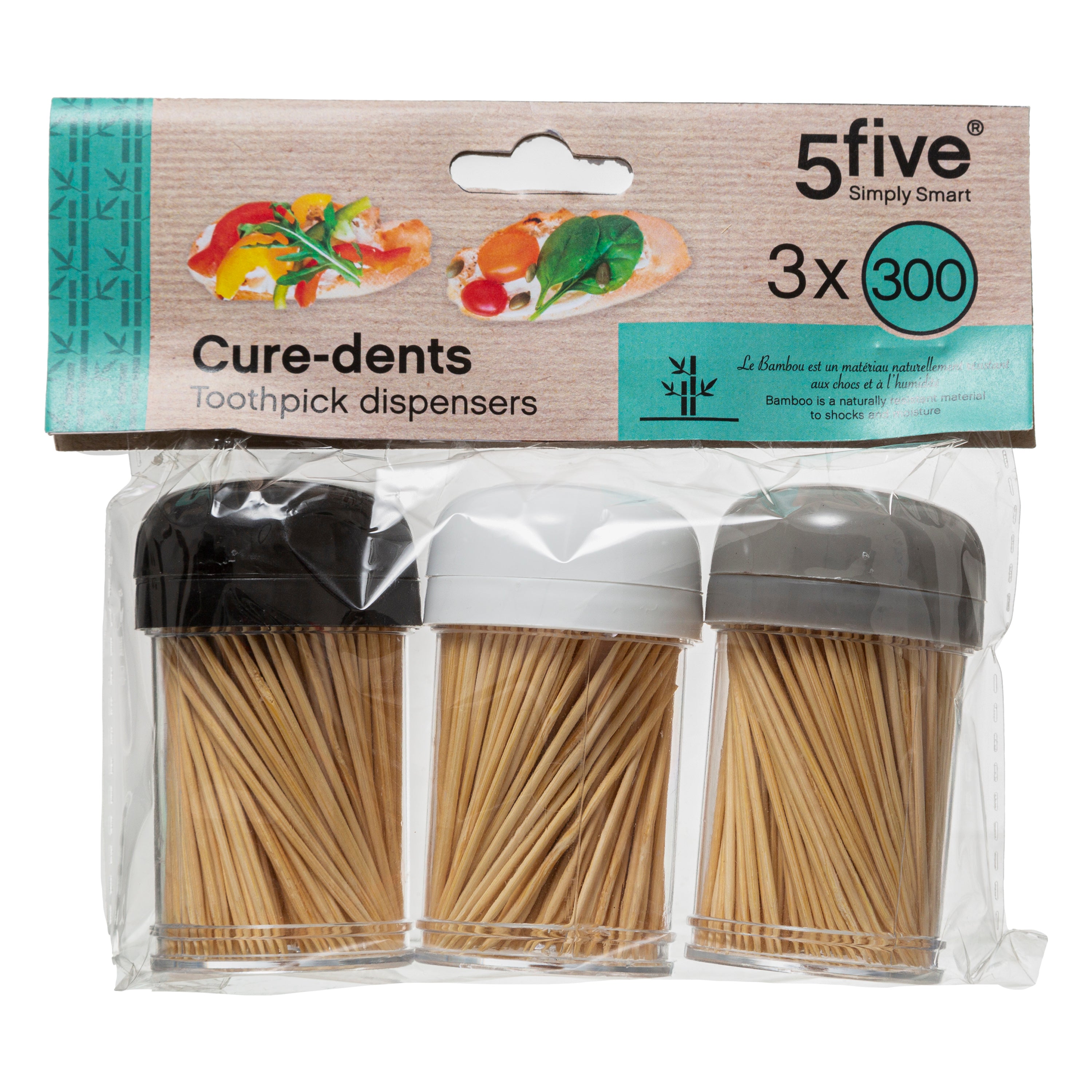 Set 300 scobitori 3 borcane bambus - Five