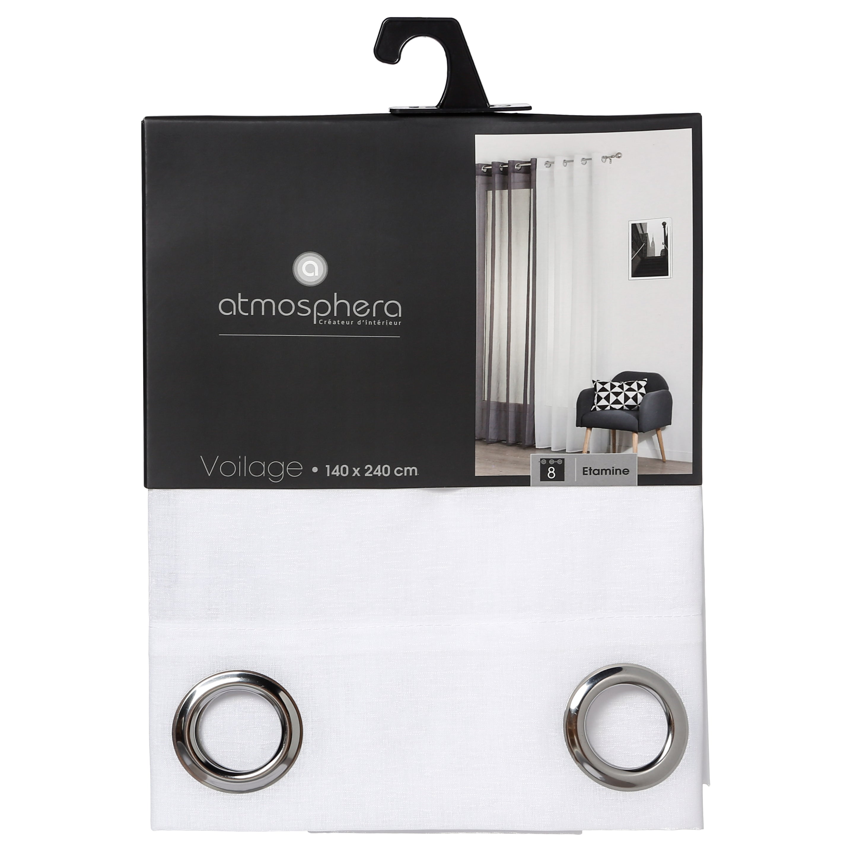 Perdea voal etamina alb 140 x 240 cm - Atmosphera