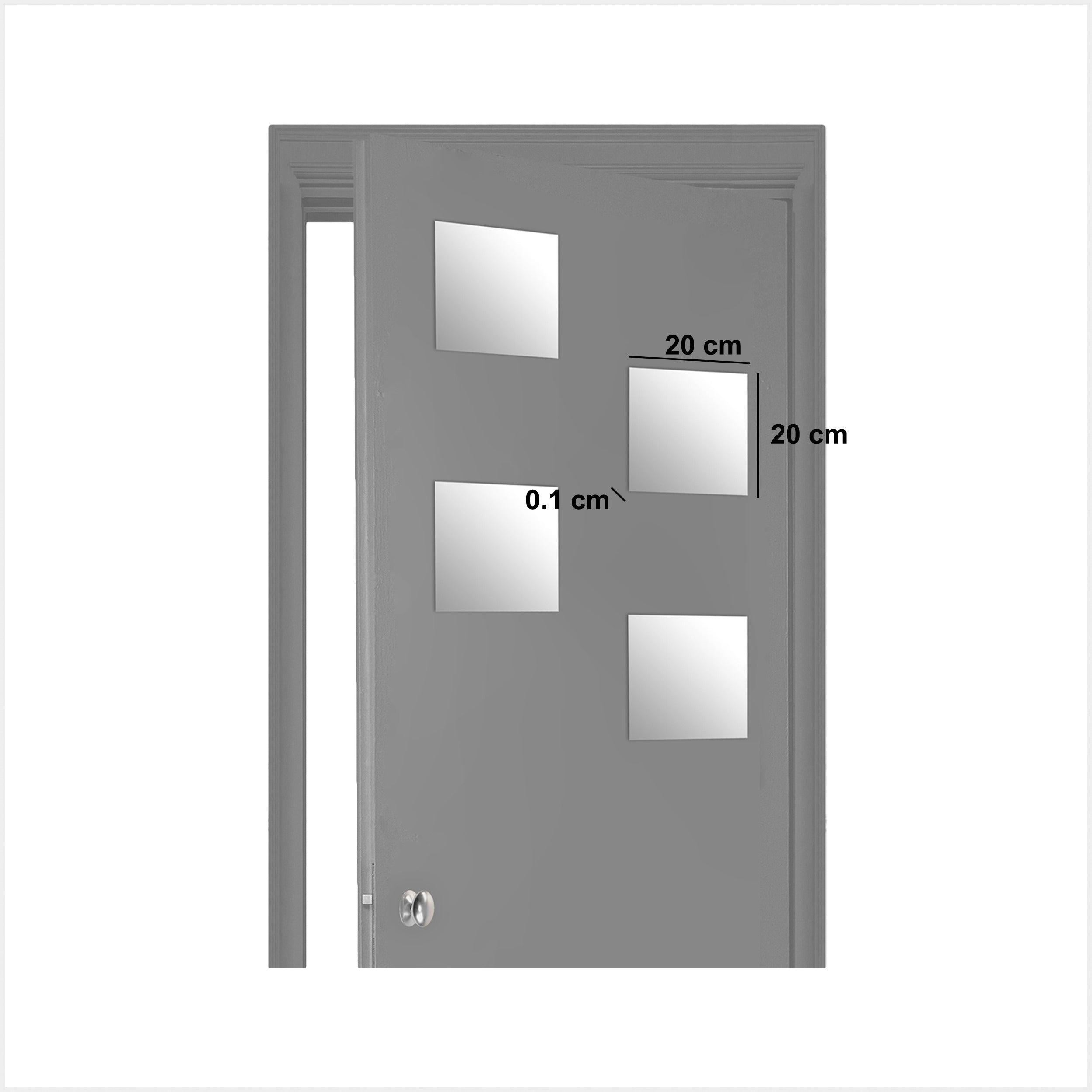 Oglinda baie set 4 bucati adezive 20x20 cm -Five