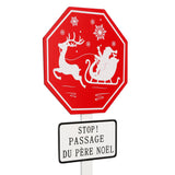 Pancarta Stop Mos Craciun, lemn, H 90 cm | Atmosphera
