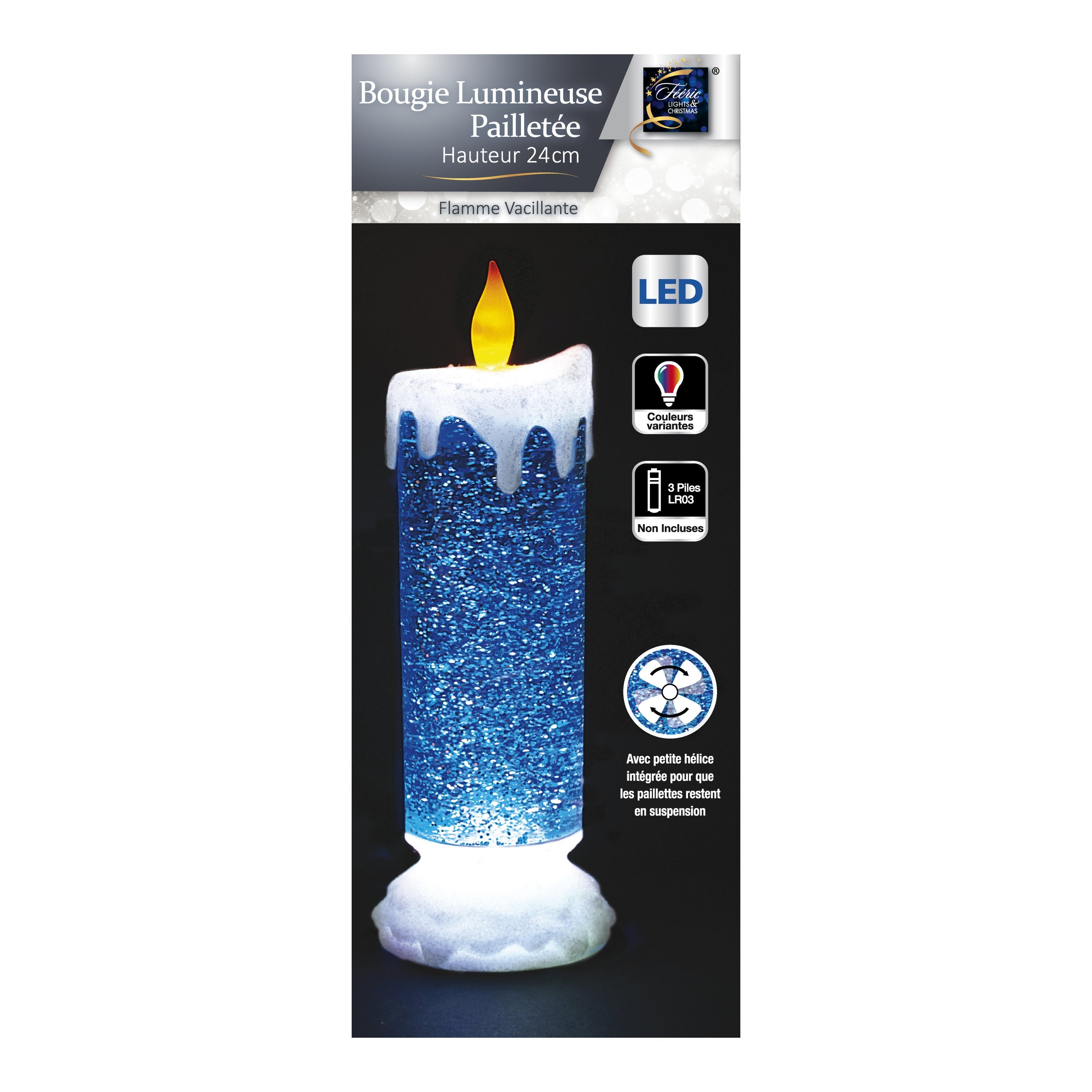 Glob luminos cu sclipici 1 LED, culori | Feeric