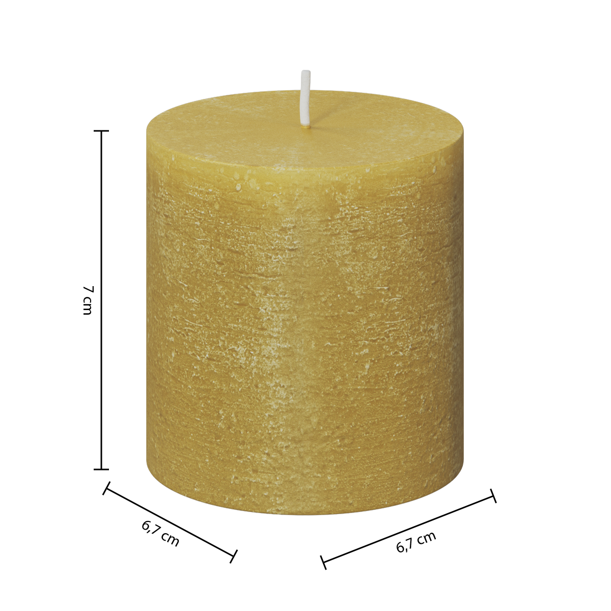 Lumanare rustica "Olia" - Galben, 220 g - Atmosphera