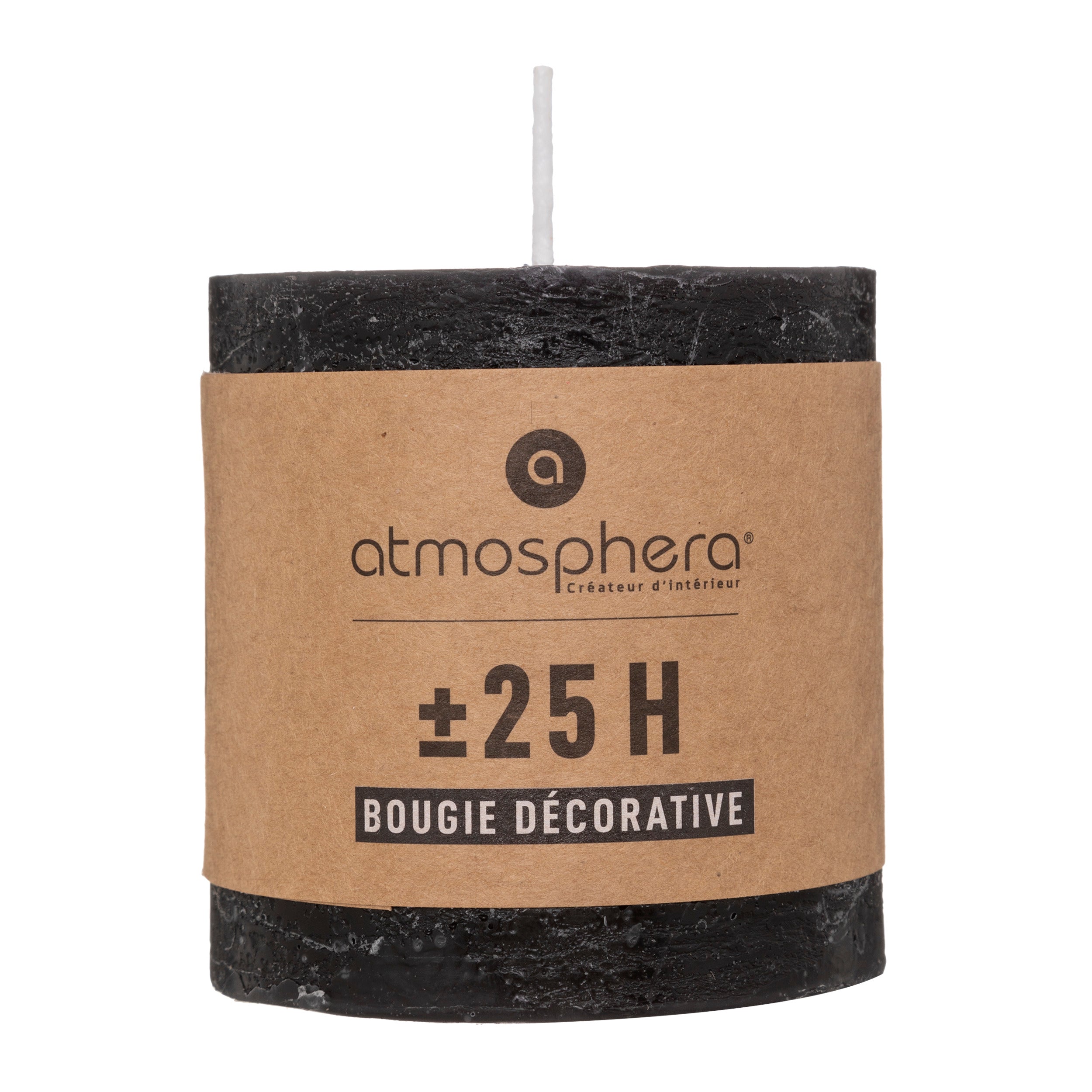 Lumanare rustica "Olia" - Negru, 220 g - Atmosphera