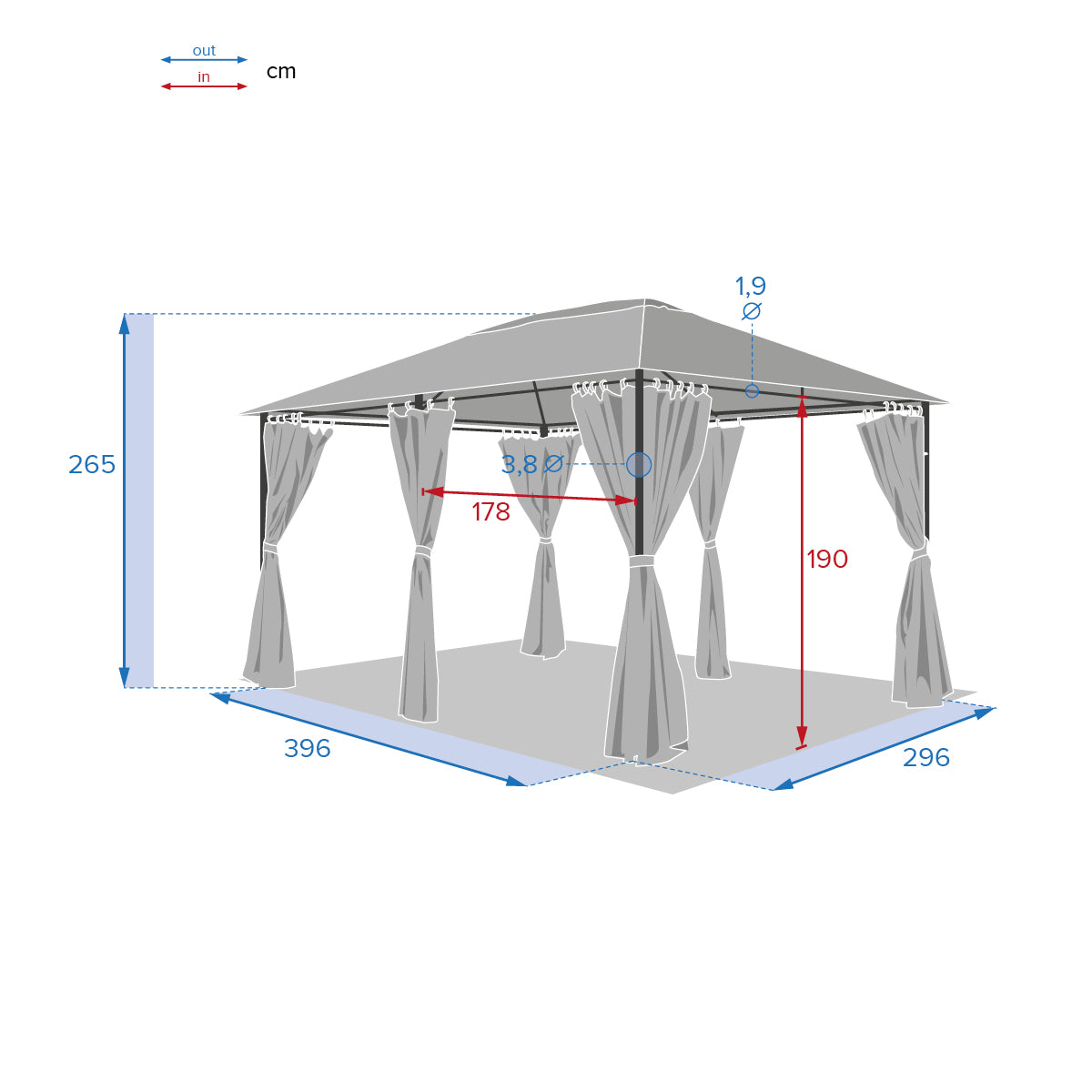 Pergola Gradina Santorini 3 x 4 m Ardezie - Hesperide