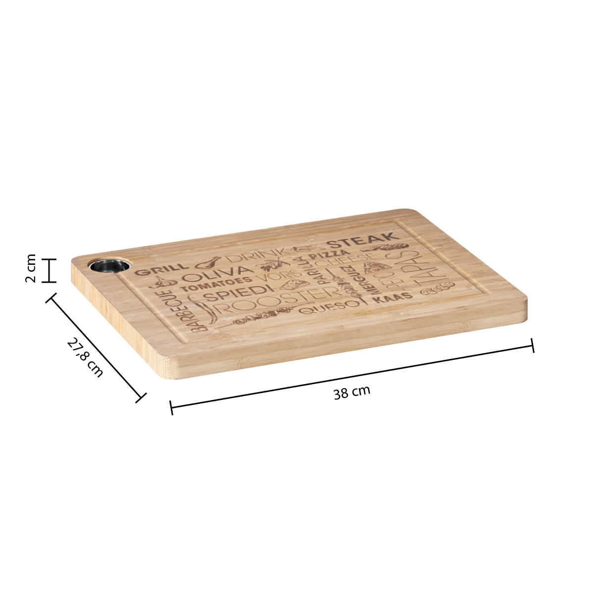 Tocator din bambus cuvant 38 x 28 cm - Five