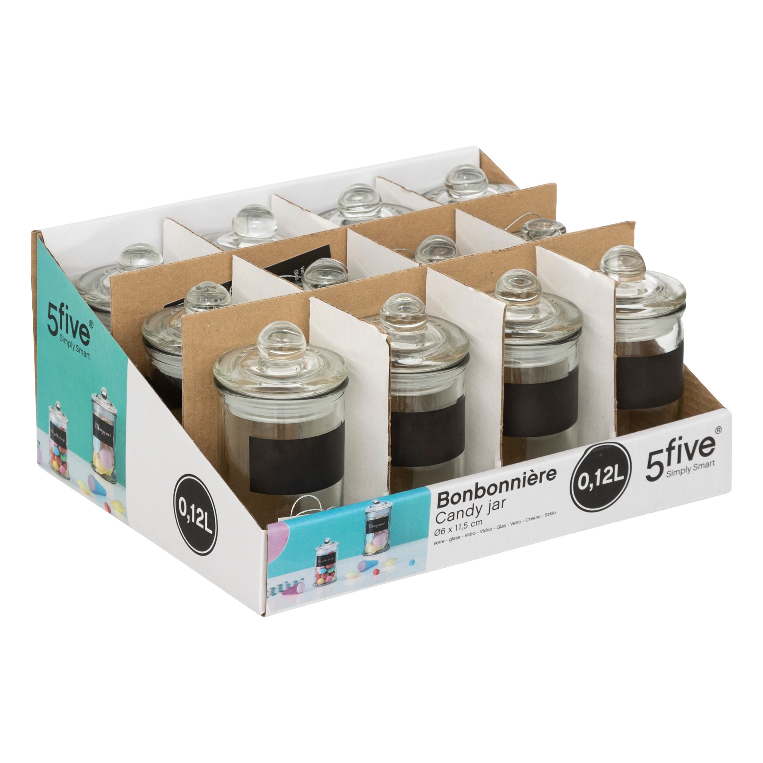 Borcan sticla cu ardezie 0,12 l disp - Five
