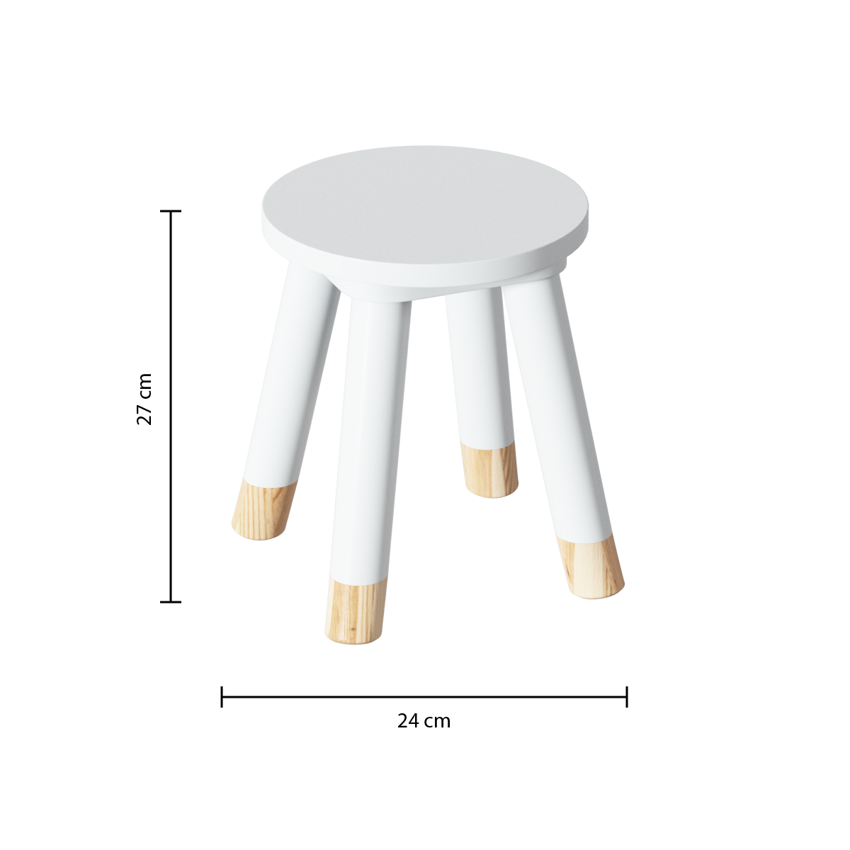Taburet dulce alb - Atmosphera For Kids