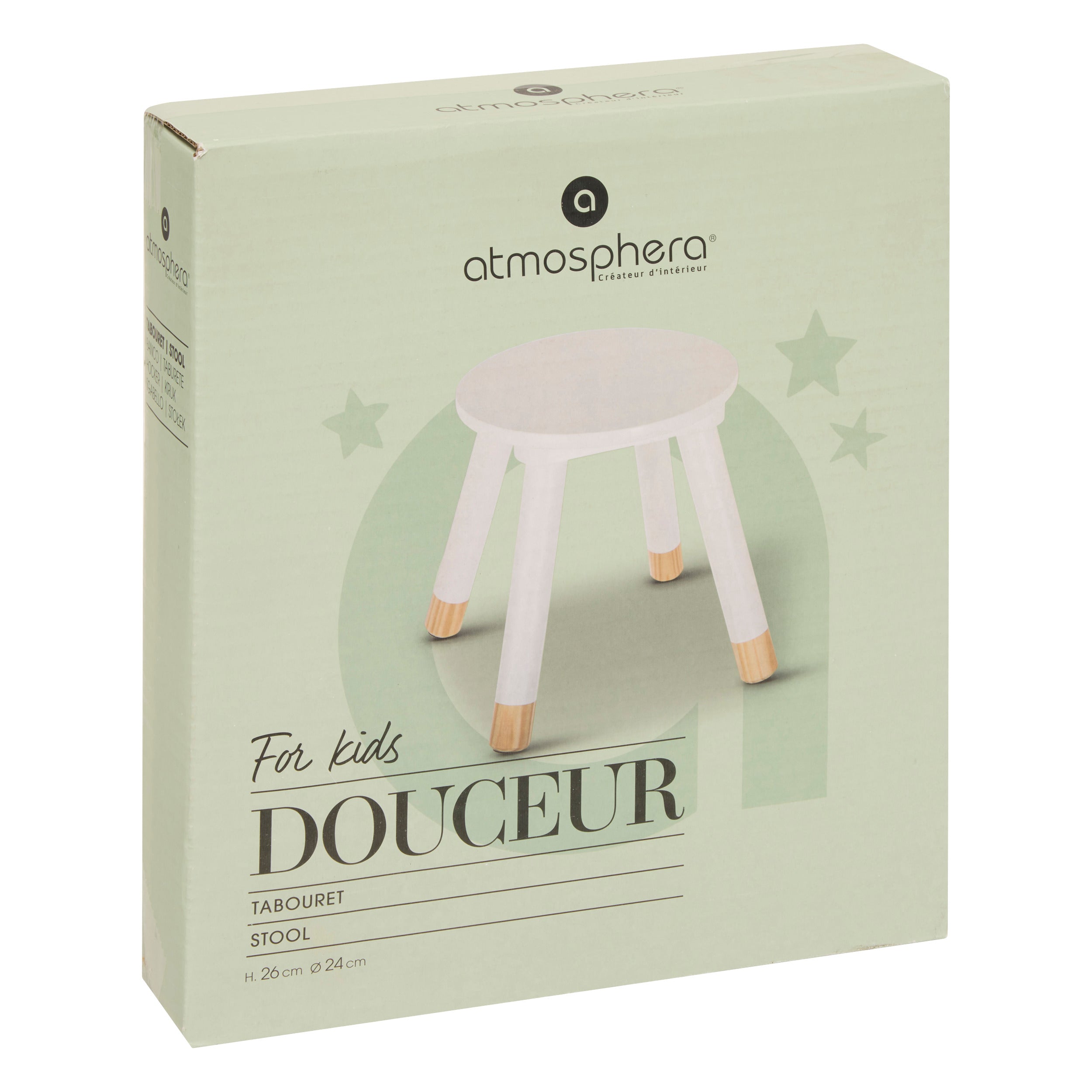 Taburet dulce alb - Atmosphera For Kids