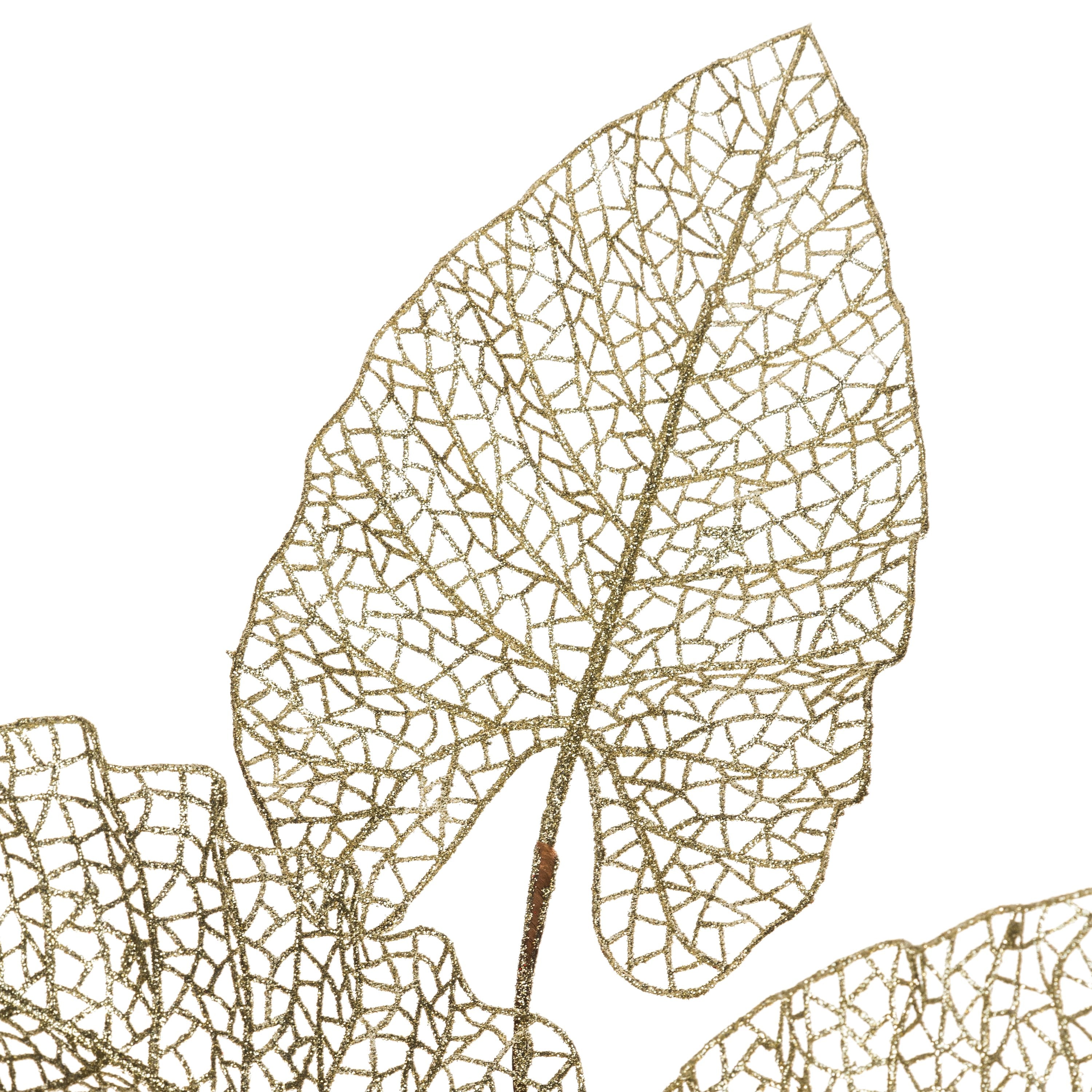 Creanga cu 5 frunze, aurie, H 80 cm | Atmosphera