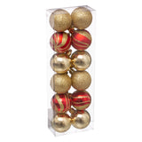 Set 12 globuri, D 4 cm, rosu si auriu | Atmosphera